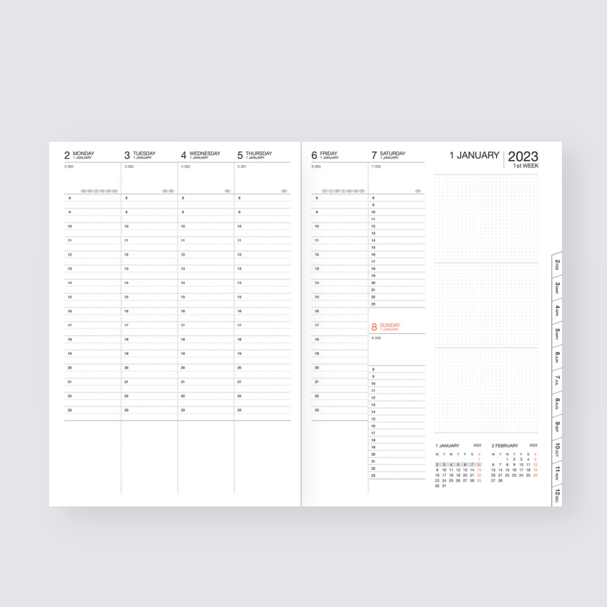 2024-2025 Colors Weekly A5 Diary - Pink