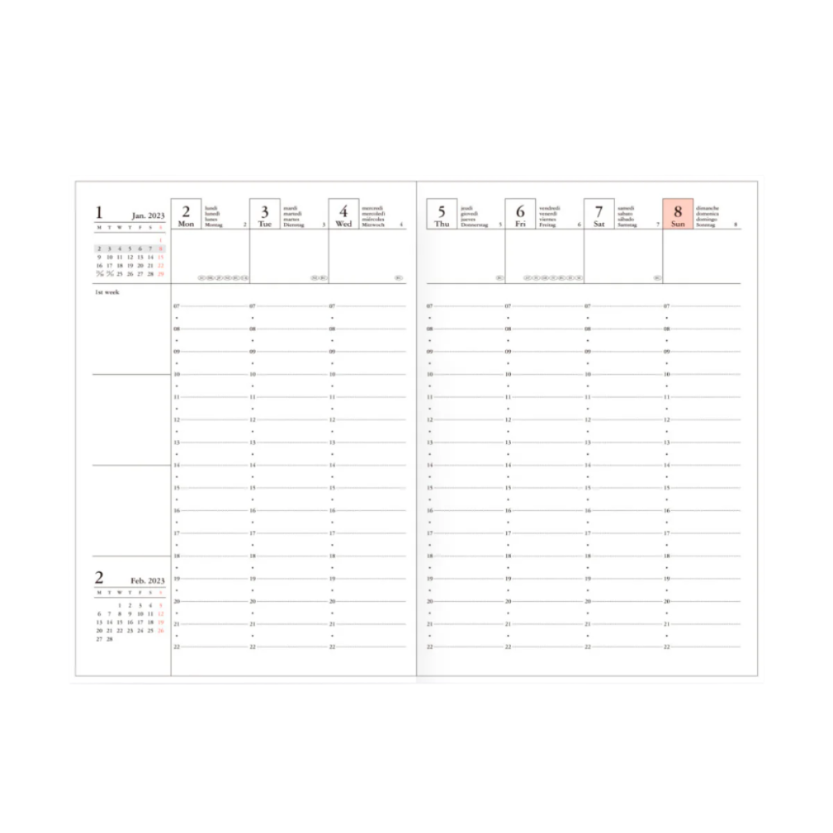 2024-2025 Colors Weekly A6 Diary - Blue
