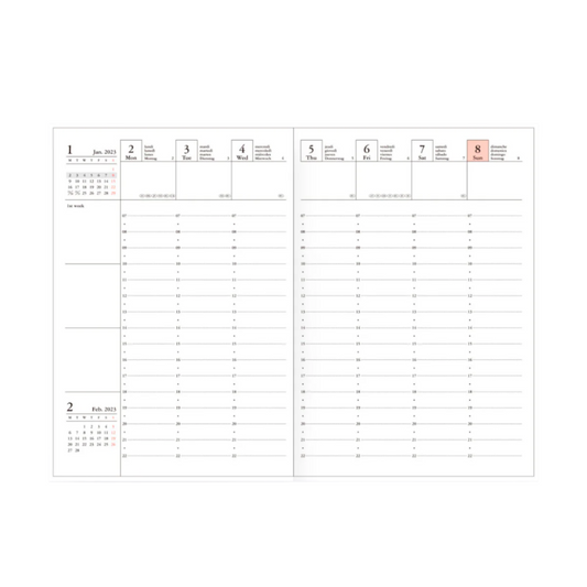 2024-2025 Colors Weekly A6 Diary - Blue