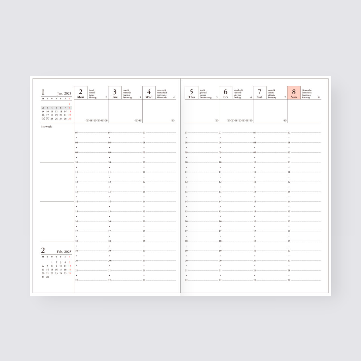 2024-2025 Gradient Weekly A6 Diary - Green