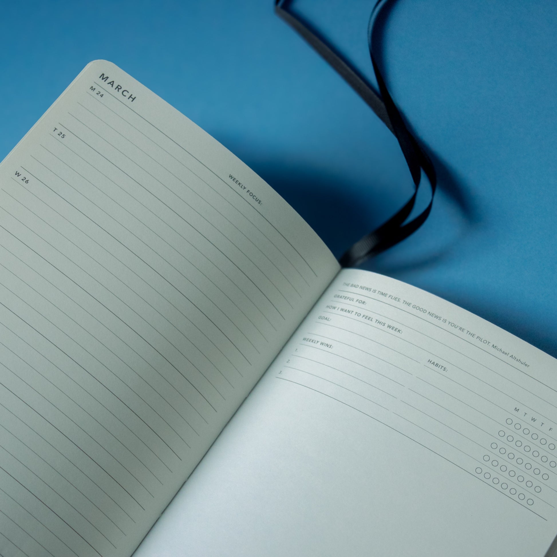 2025 A5 Weekly Notes Diary - Black