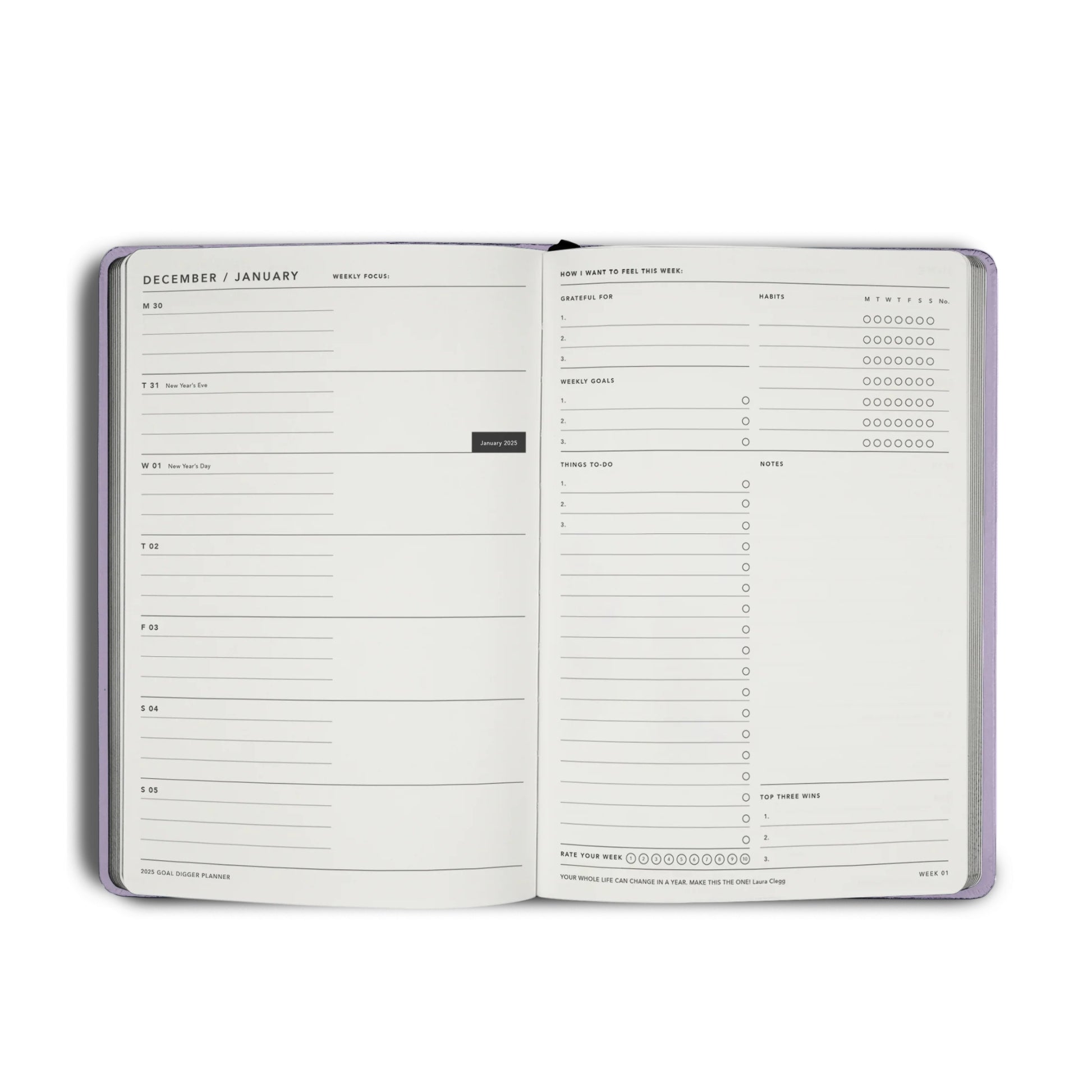 2025 Goal Digger Diary - Classic / Black
