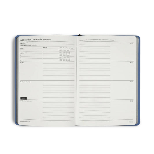 2025 Weekly Spread Diary - Black