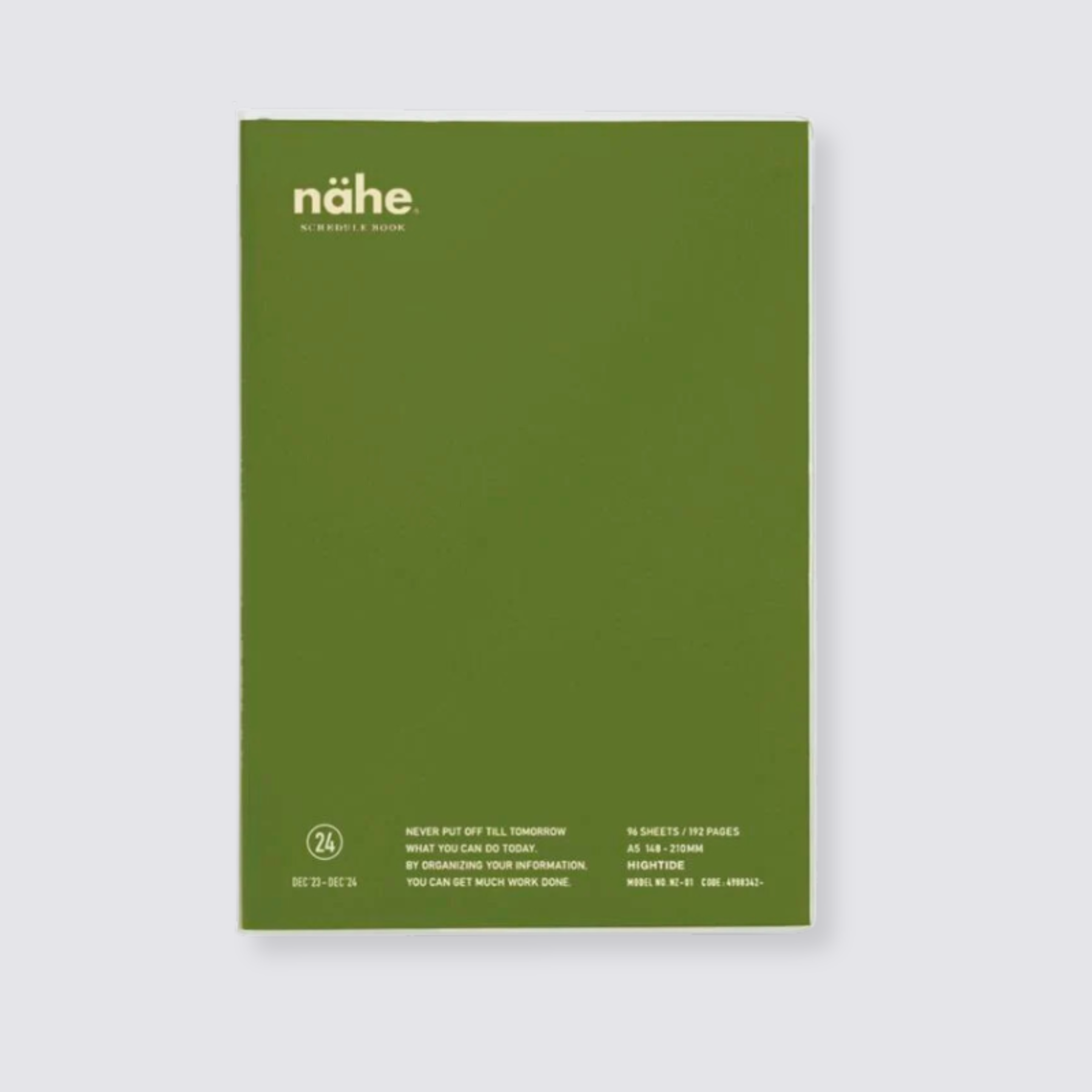 2024 Nahe Weekly Diary - Khaki
