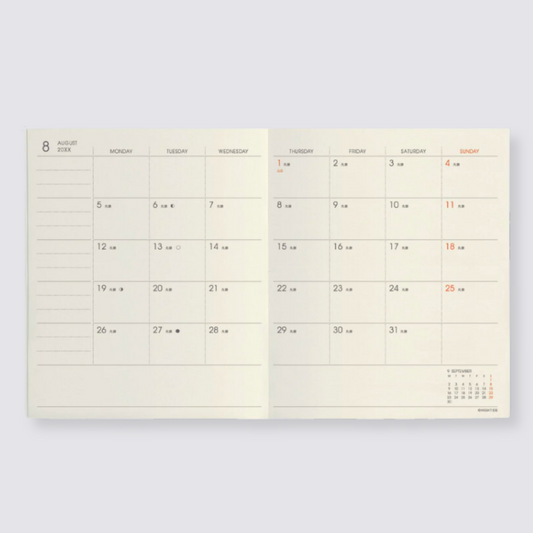 2024 Nahe Pocket Monthly Diary - Black