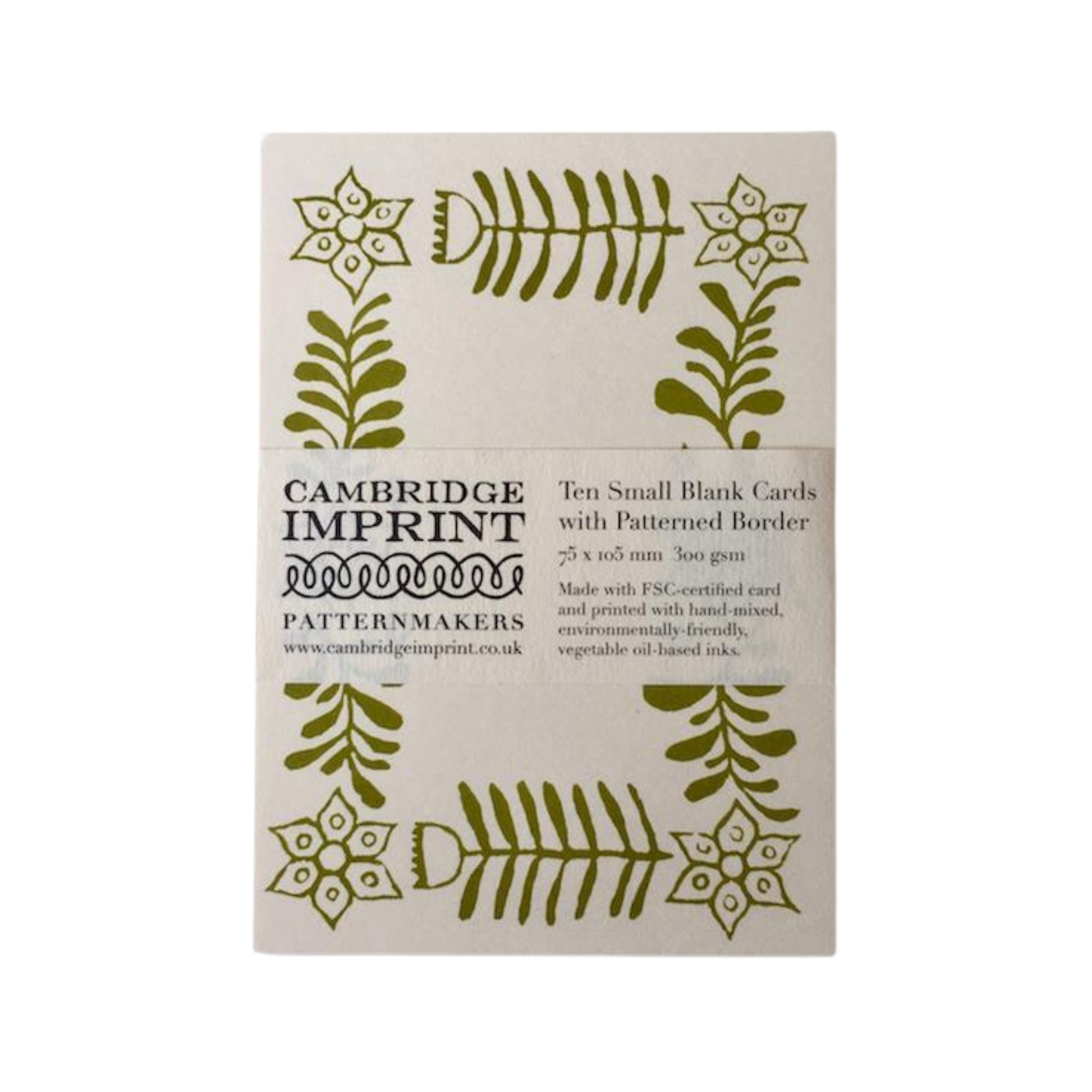Patterned Placecards - Set of 10 / Bawden Green