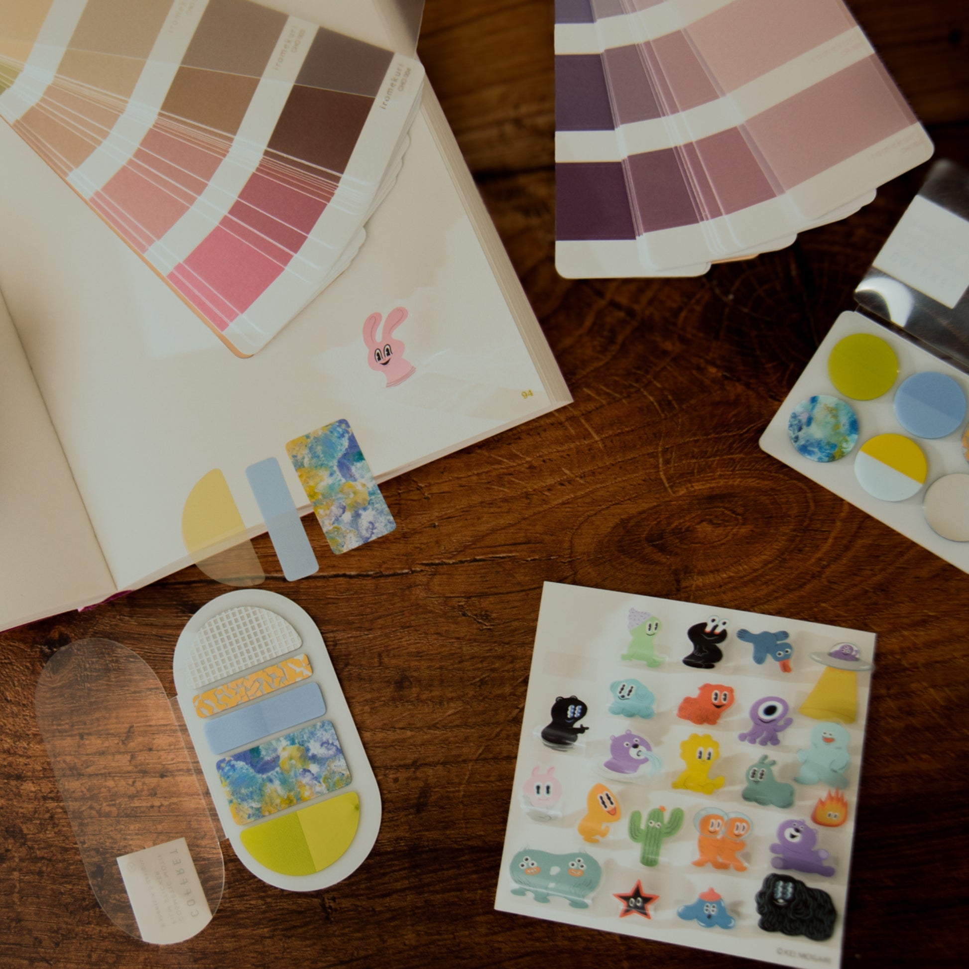 Coffret Decorative Stickers - Round / Chiffon Yellow