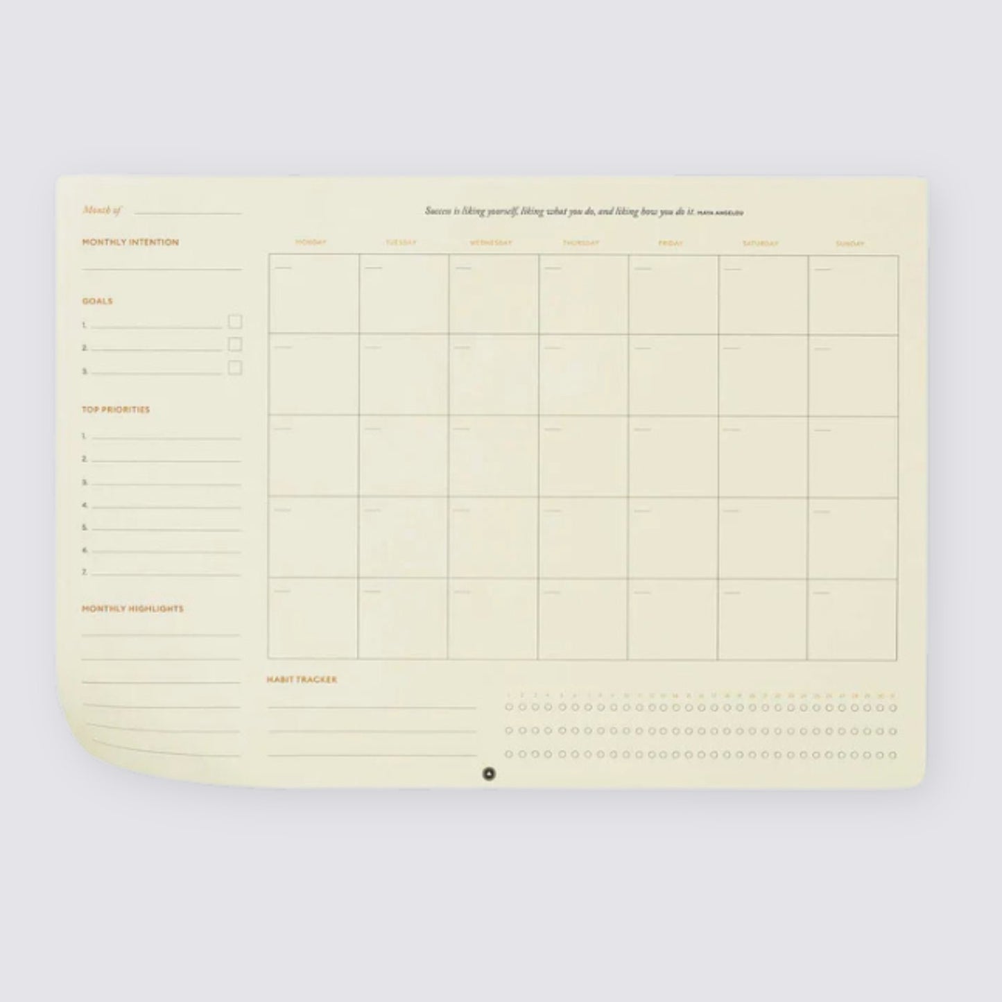 Monthly Desk Pad
