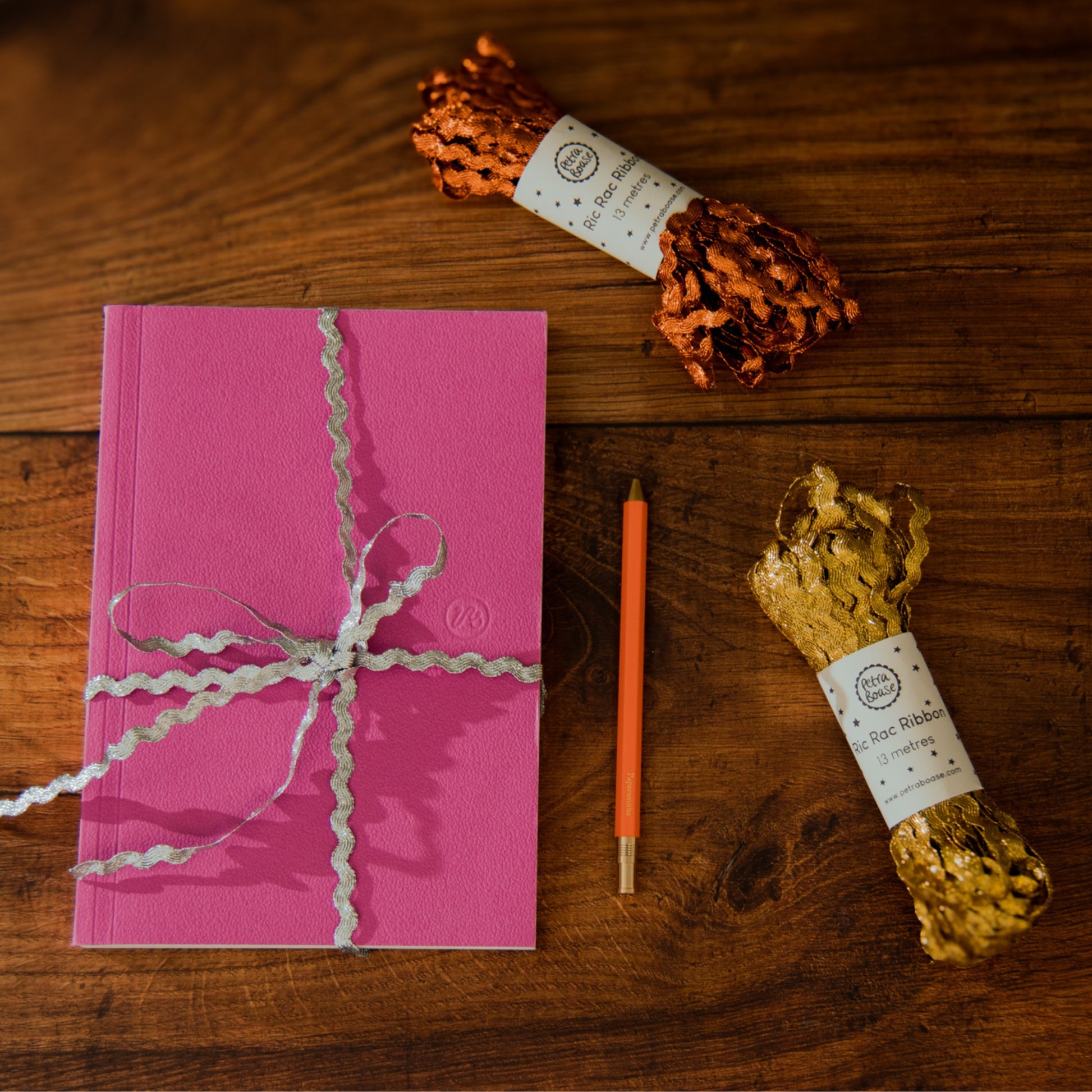 Metallic Ric Rac Ribbon - Topaz Orange