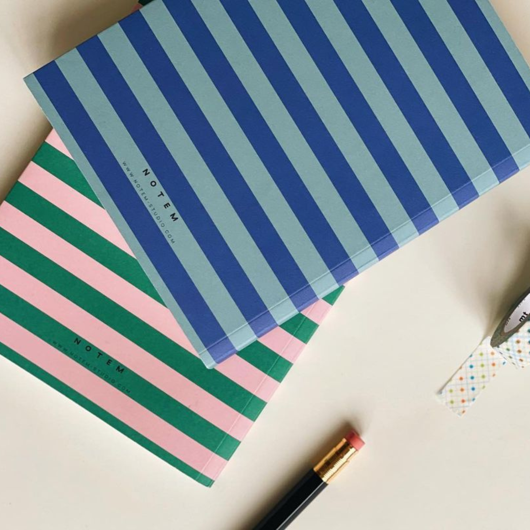 Uma Ruled Notebook  - Medium / Blue Stripe