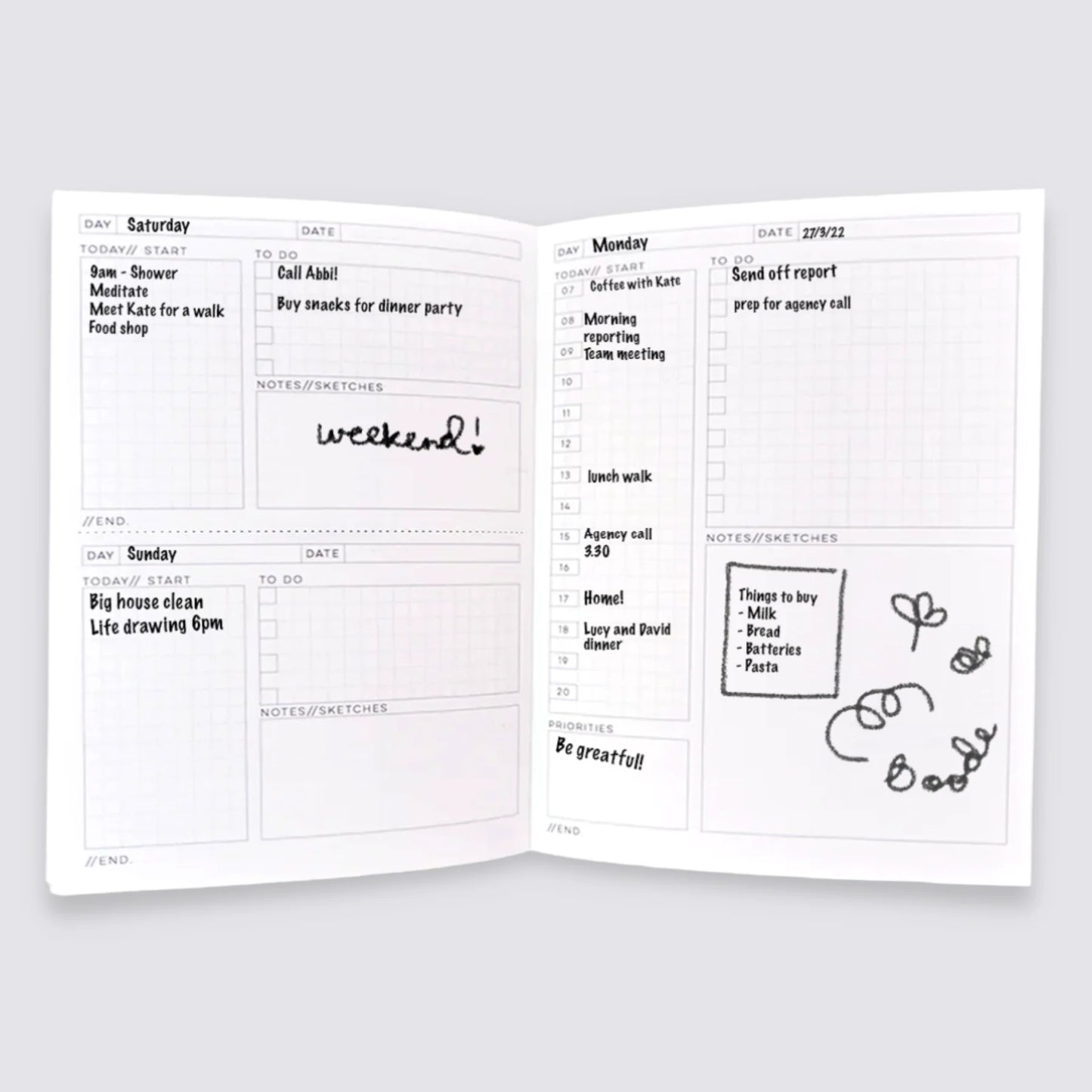 undated planner