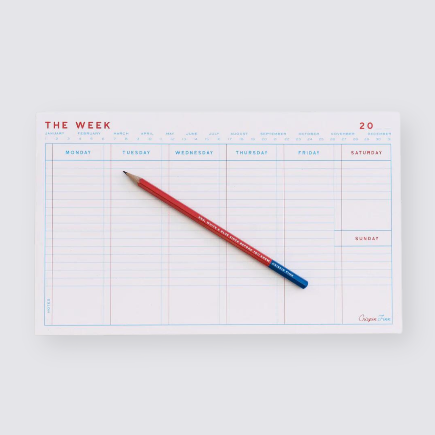 The Week Pad Desktop Planner and Pencil