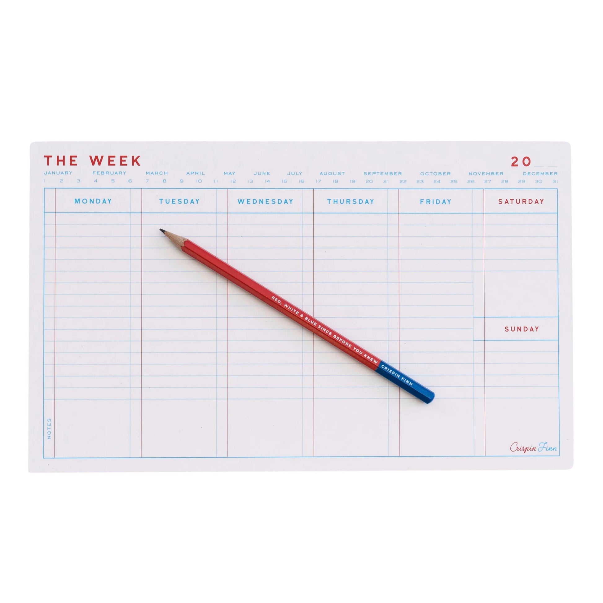 The Week Pad Desktop Planner and Pencil