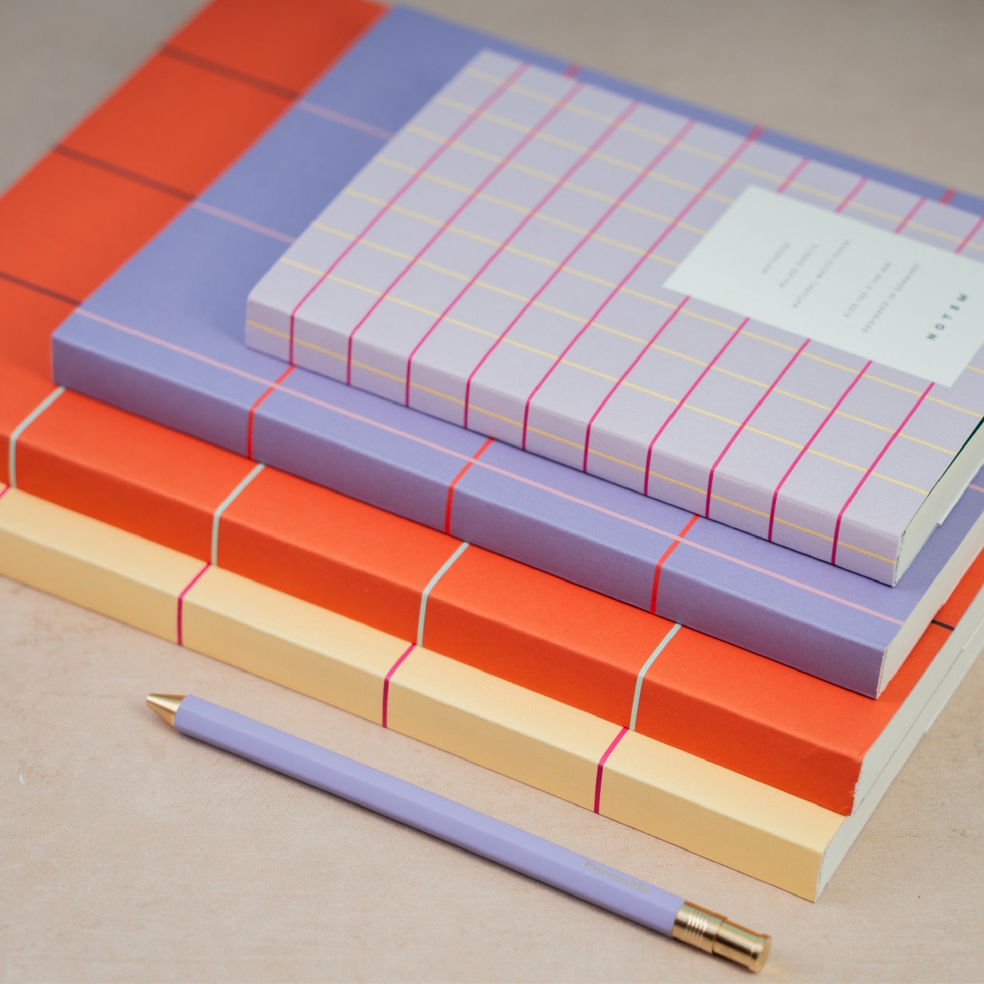 Uma Ruled Notebook - Small / Lavender Check