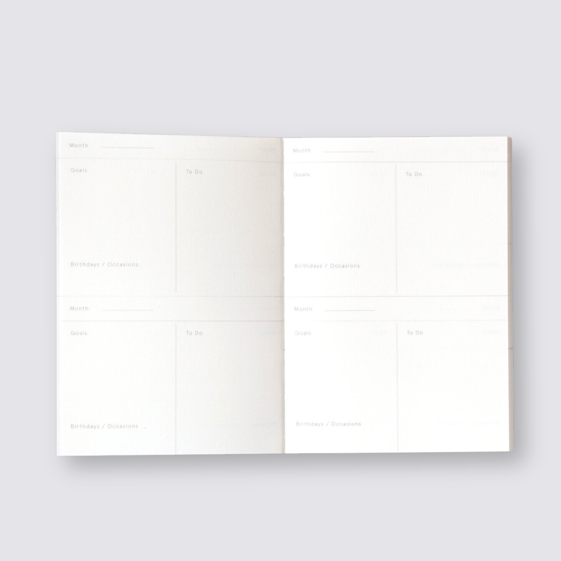 Layflat Weekly Undated Pocket Planner - Enid Brown and Blue