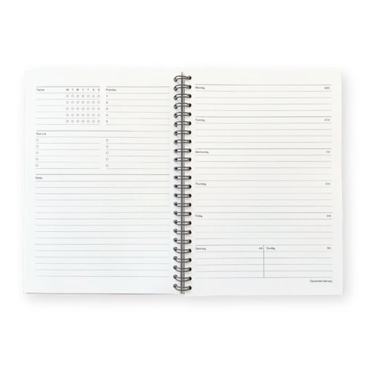 2025 Weekly A5 Diary - Mulberry Red