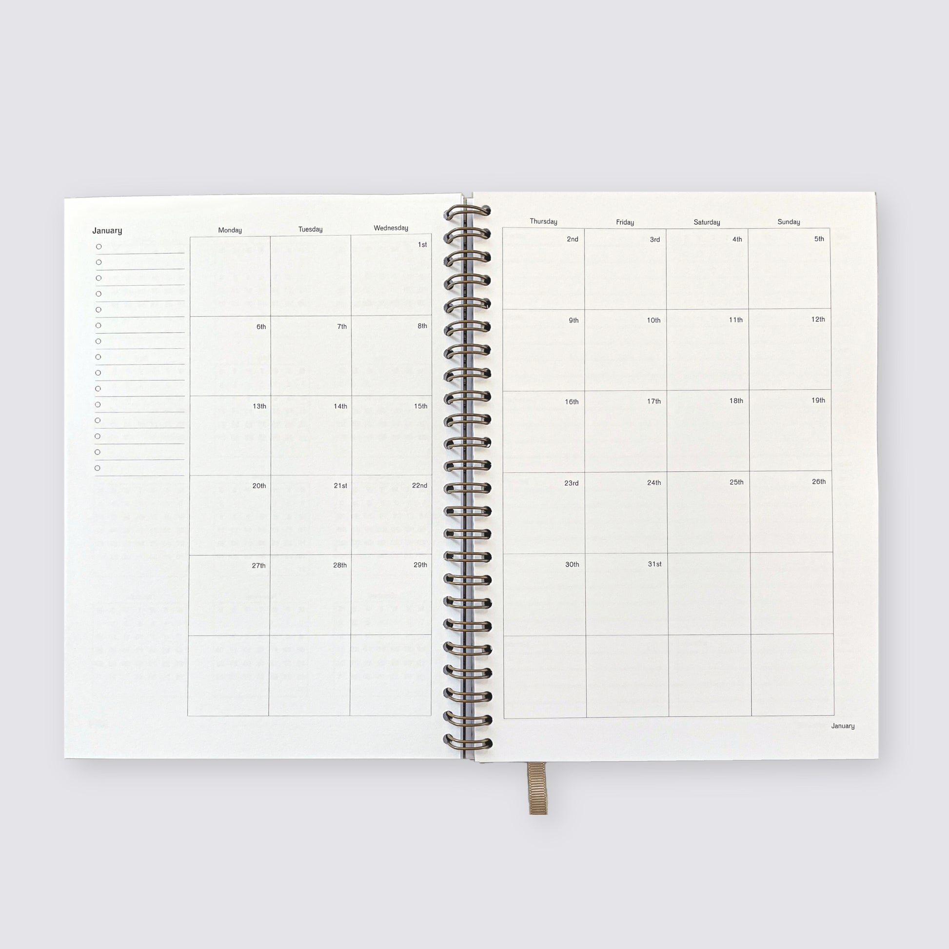 2025 Weekly A5 Diary - Mulberry Red