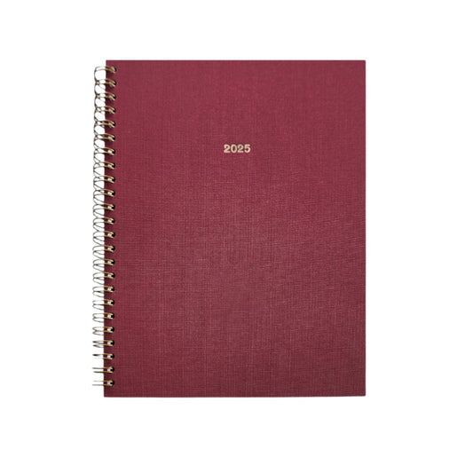 2025 Weekly A5 Diary - Mulberry Red