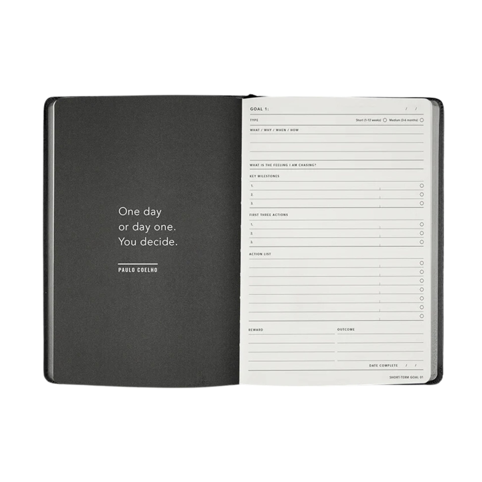 2025 A5 Weekly Notes Diary - Black