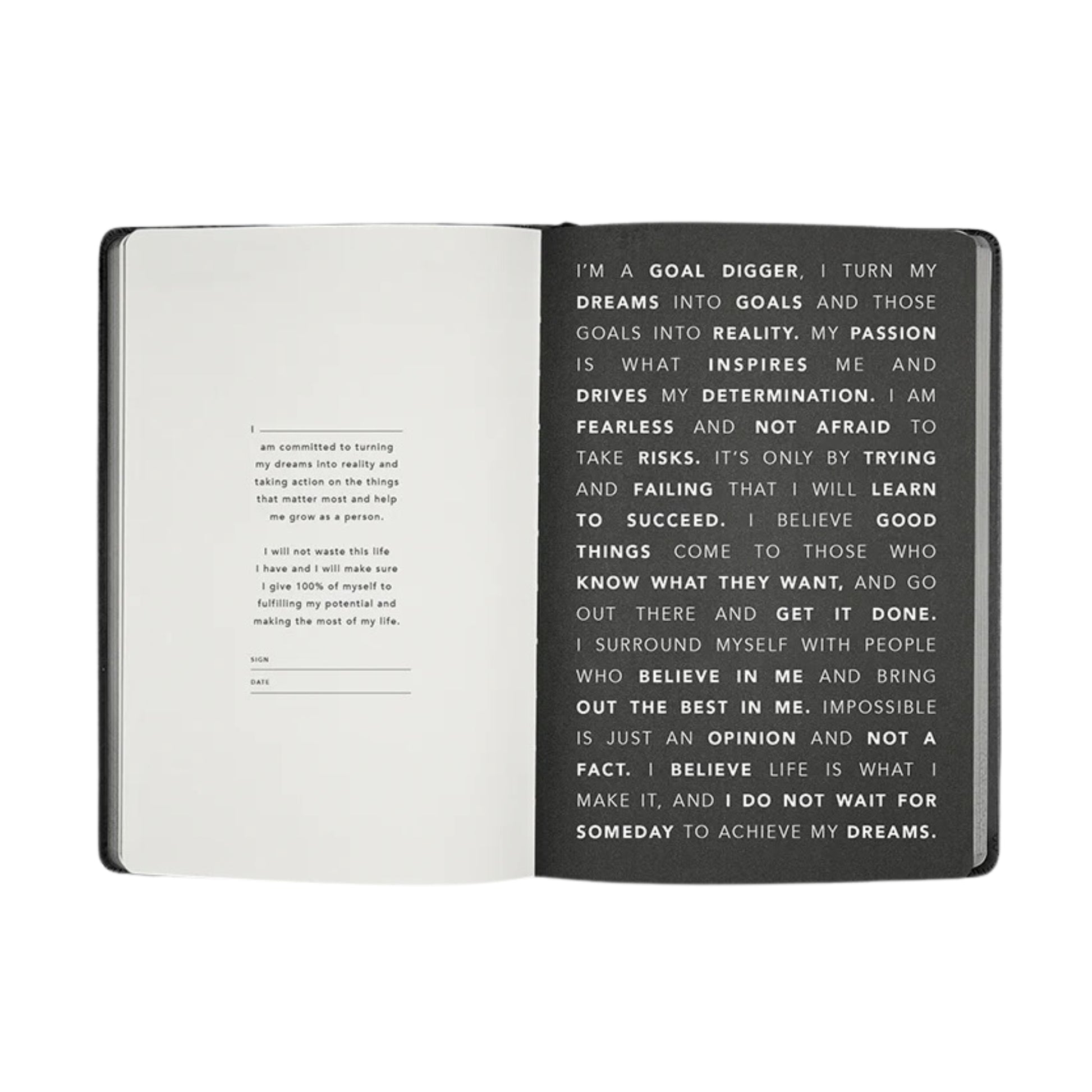 2025 A5 Weekly Notes Diary - Black