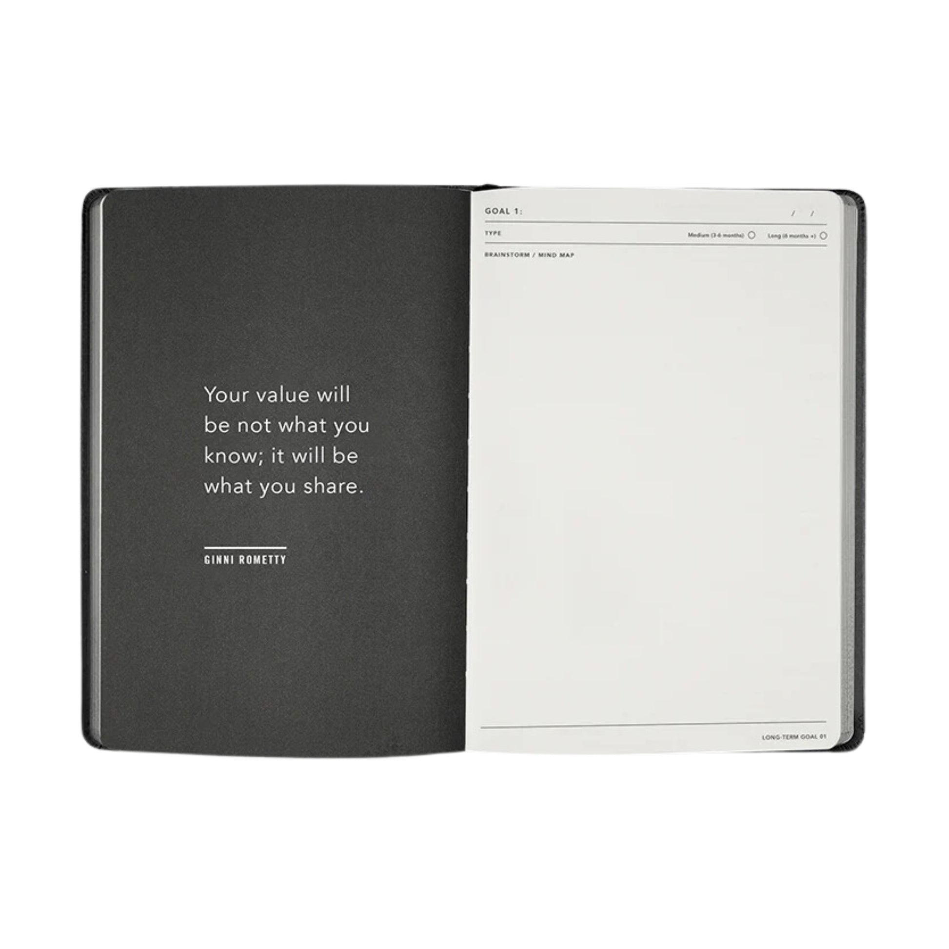 2025 A5 Weekly Notes Diary - Black