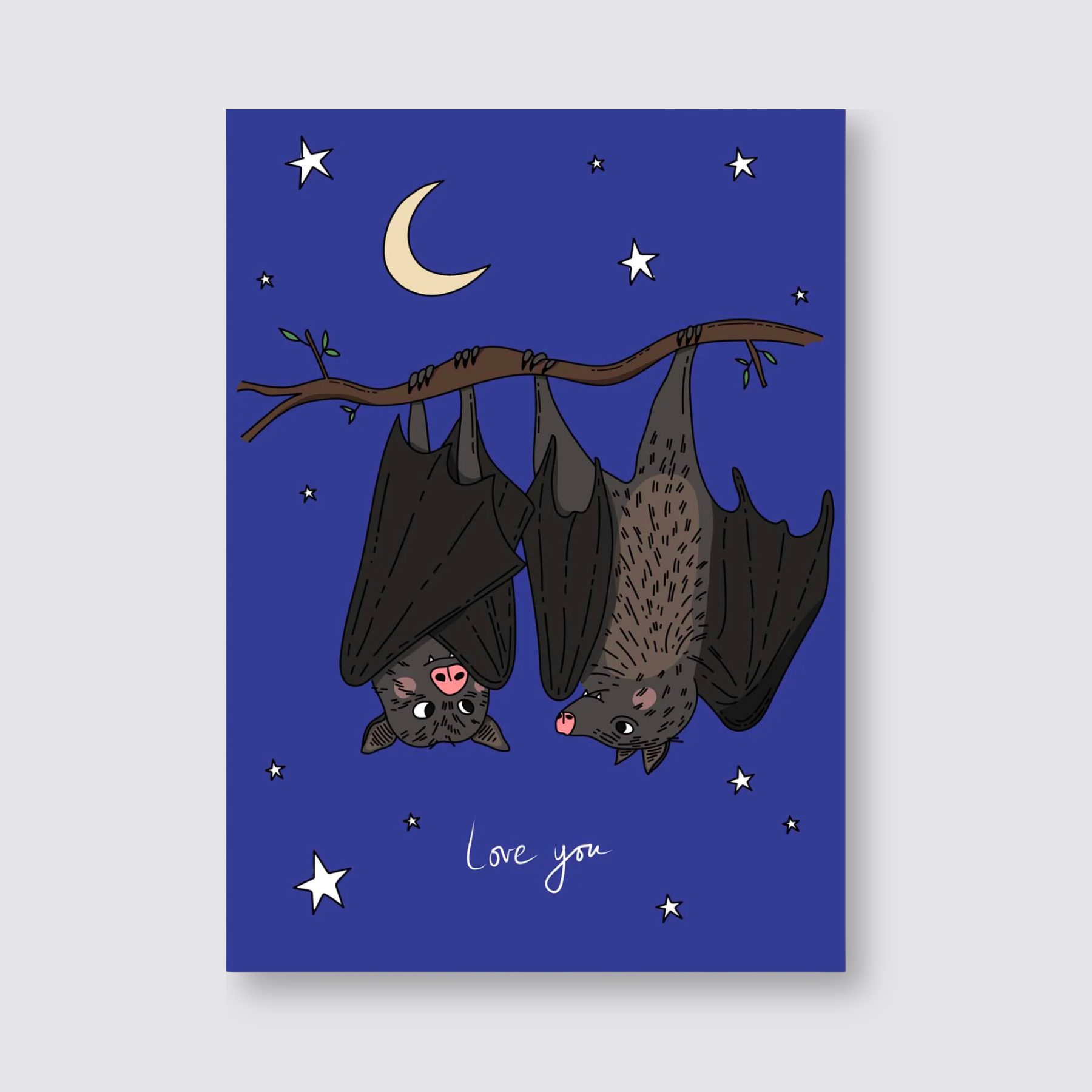 Just Two Bats In Love Card
