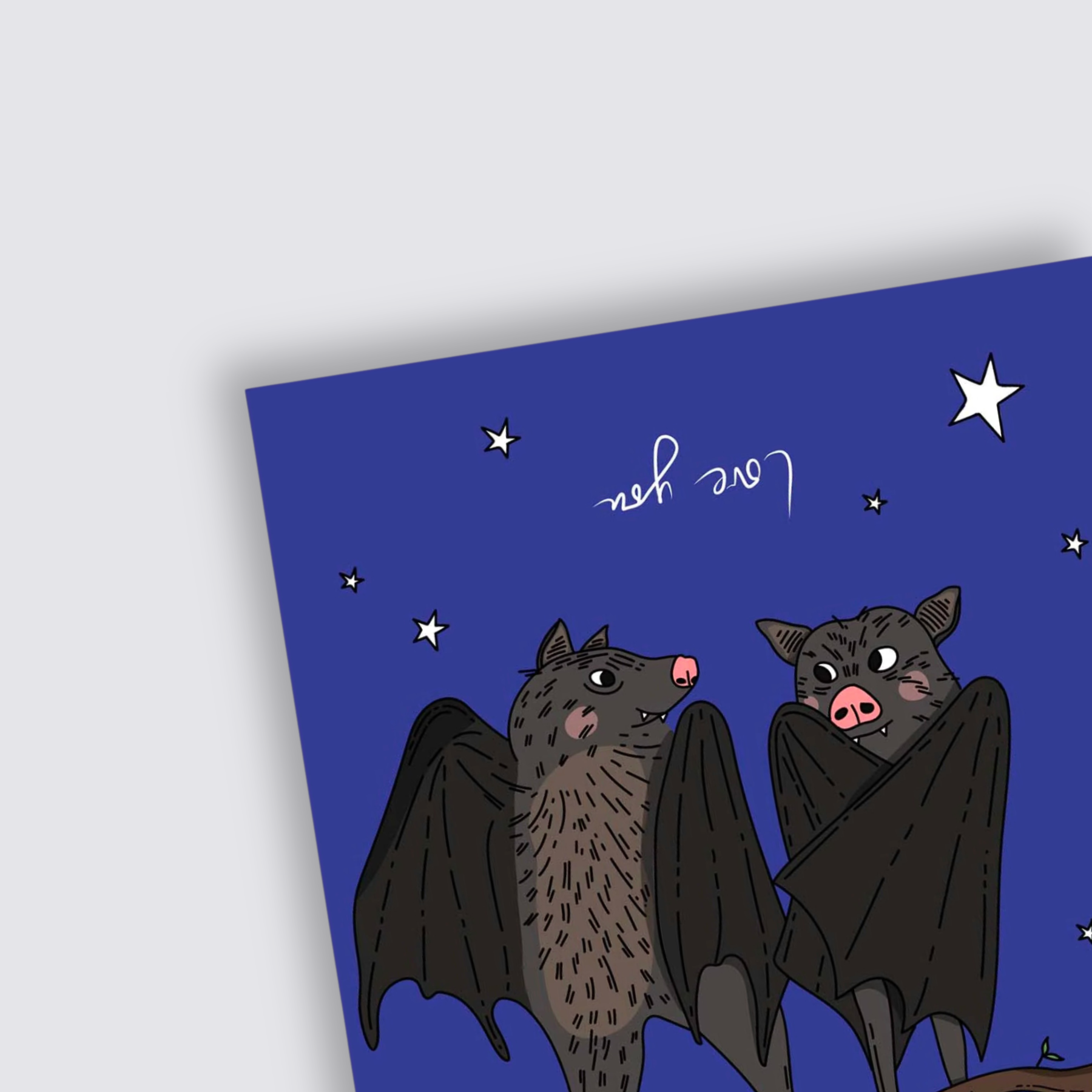 Just Two Bats In Love Card