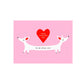 cute dog illustration valentines card