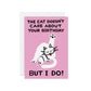 The Cat Doesn't Care Birthday Card