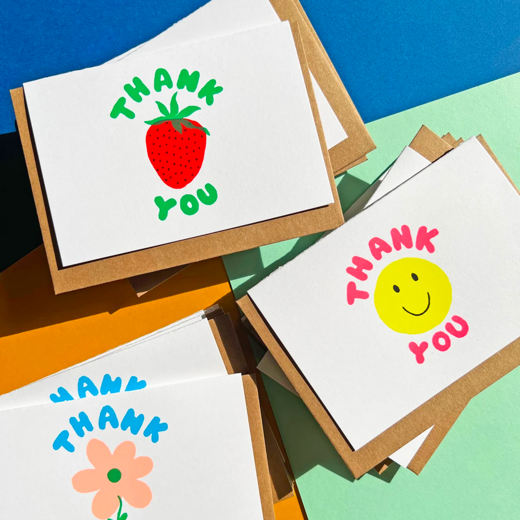 Handprinted Strawberry Notecards - Set of 6