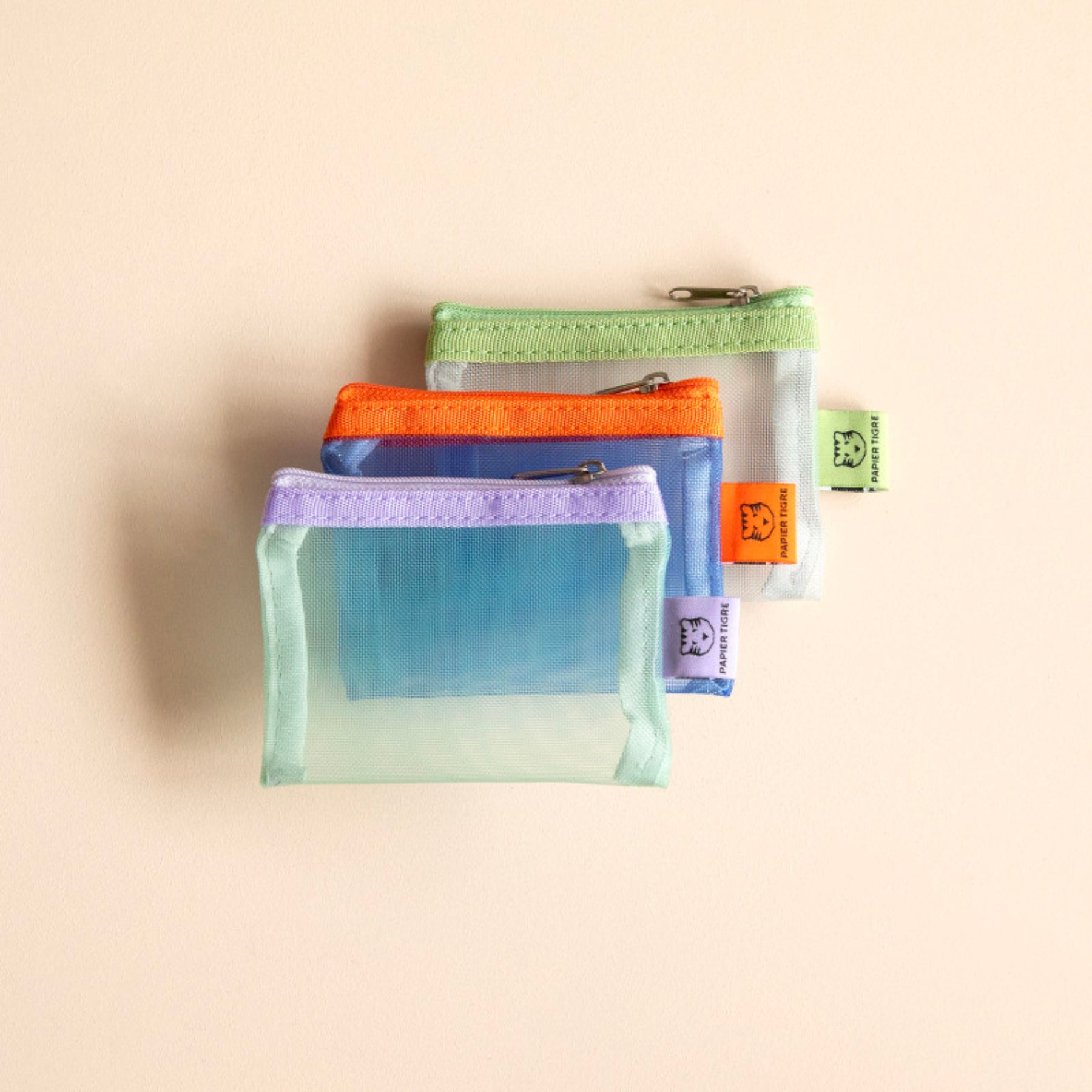 Mesh Pouch Extra Small - Peach & Cobalt