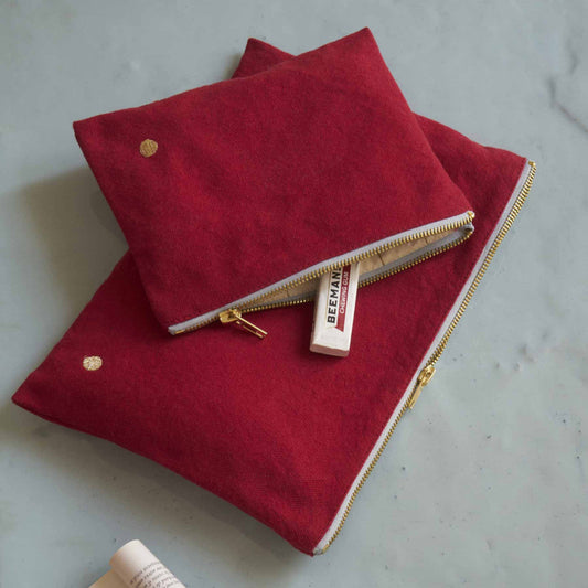 Medium Accessories Pouch - Cherry Red