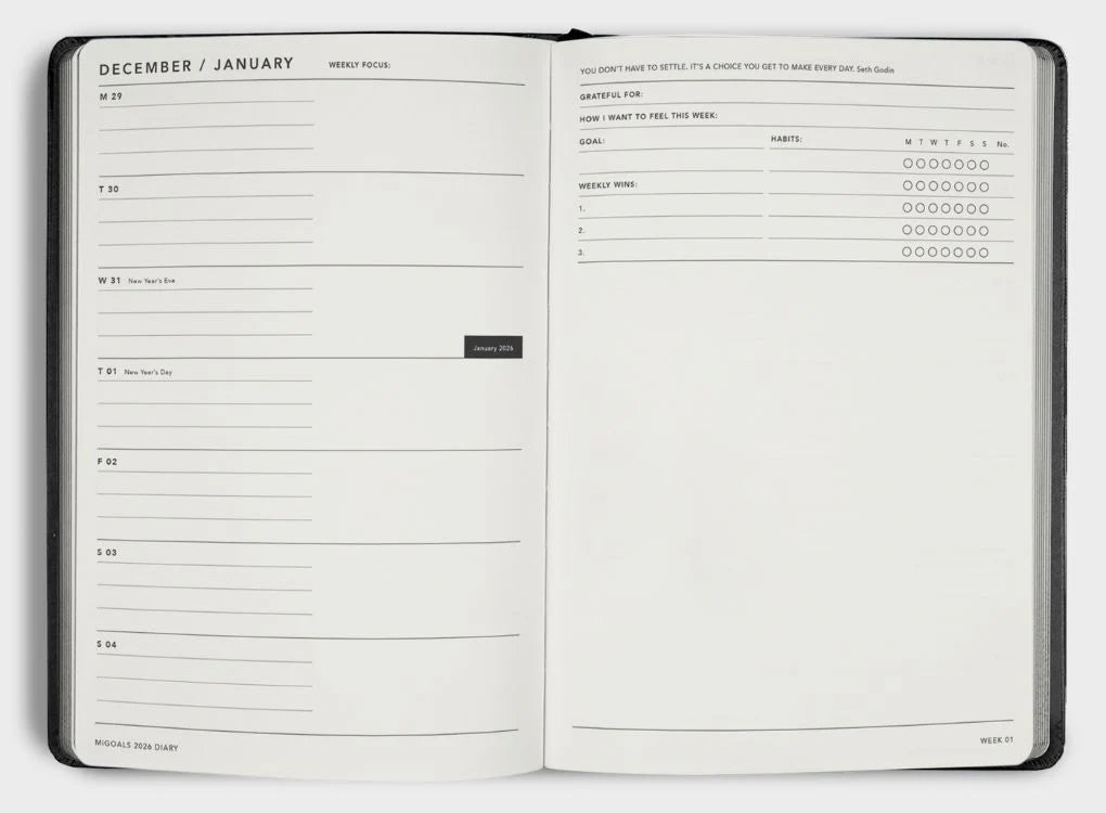 2026 A5 Weekly Notes Diary - Just Peachy