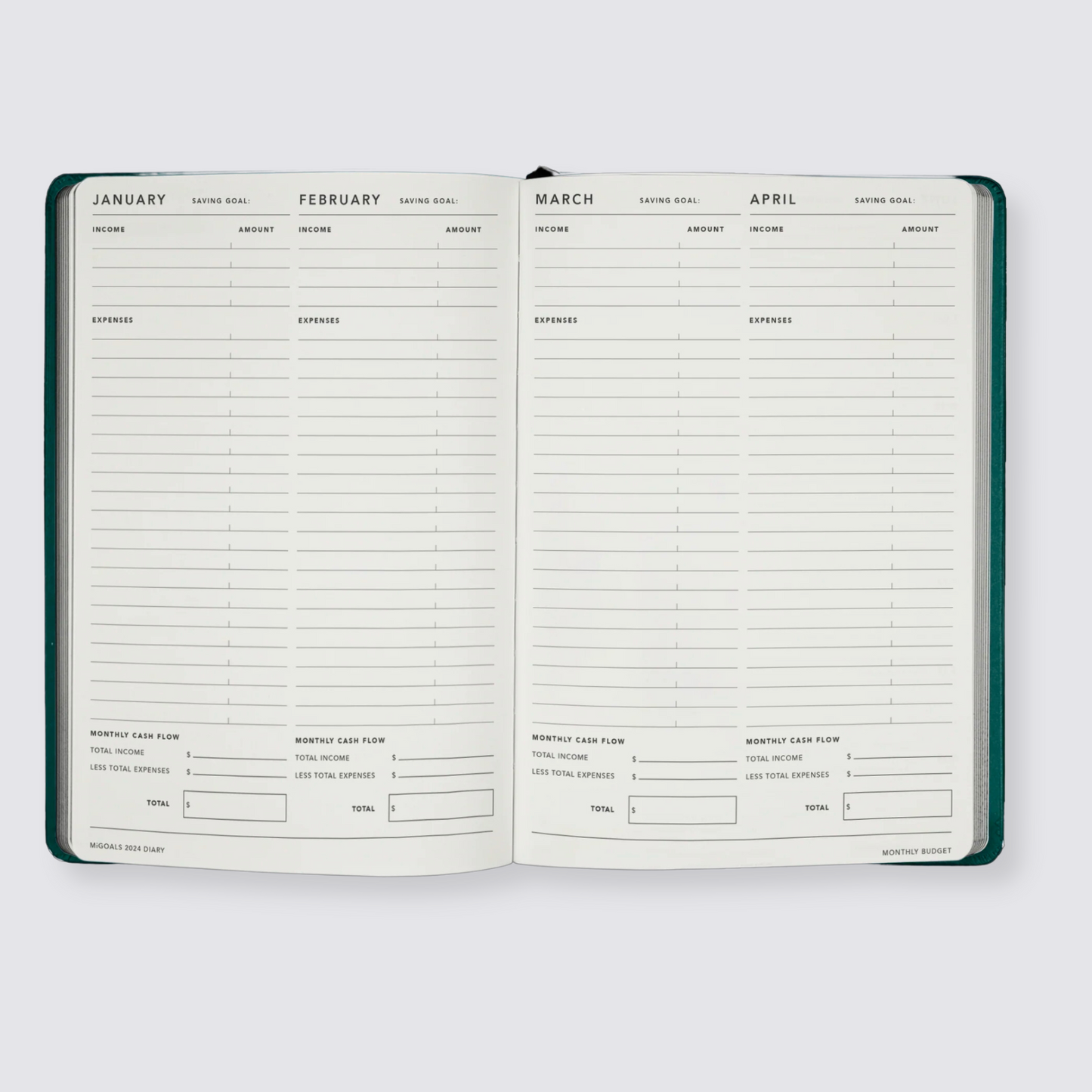 Weekly spread 2024 diary A5