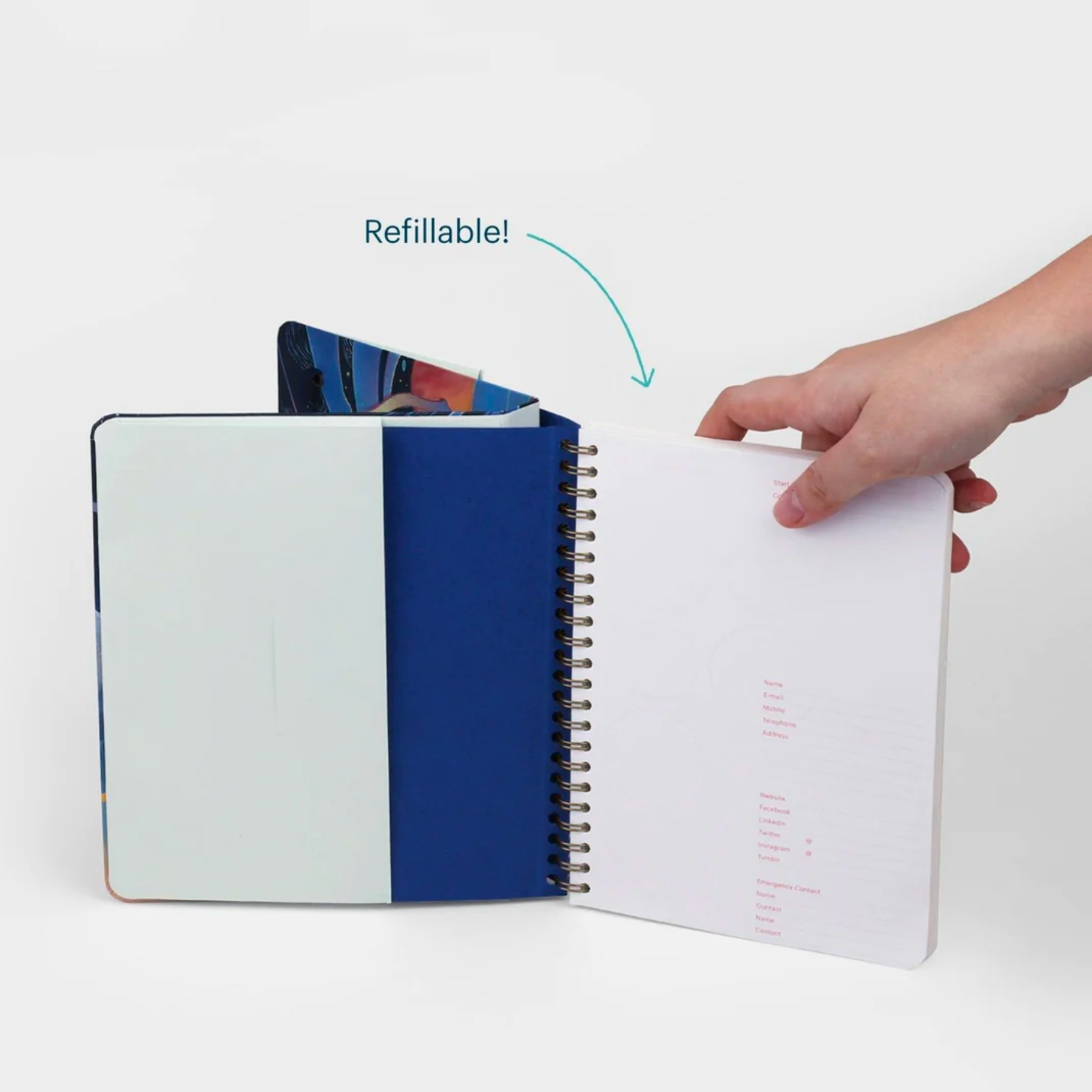 Refillable Wirebound Sketchbook - Jade