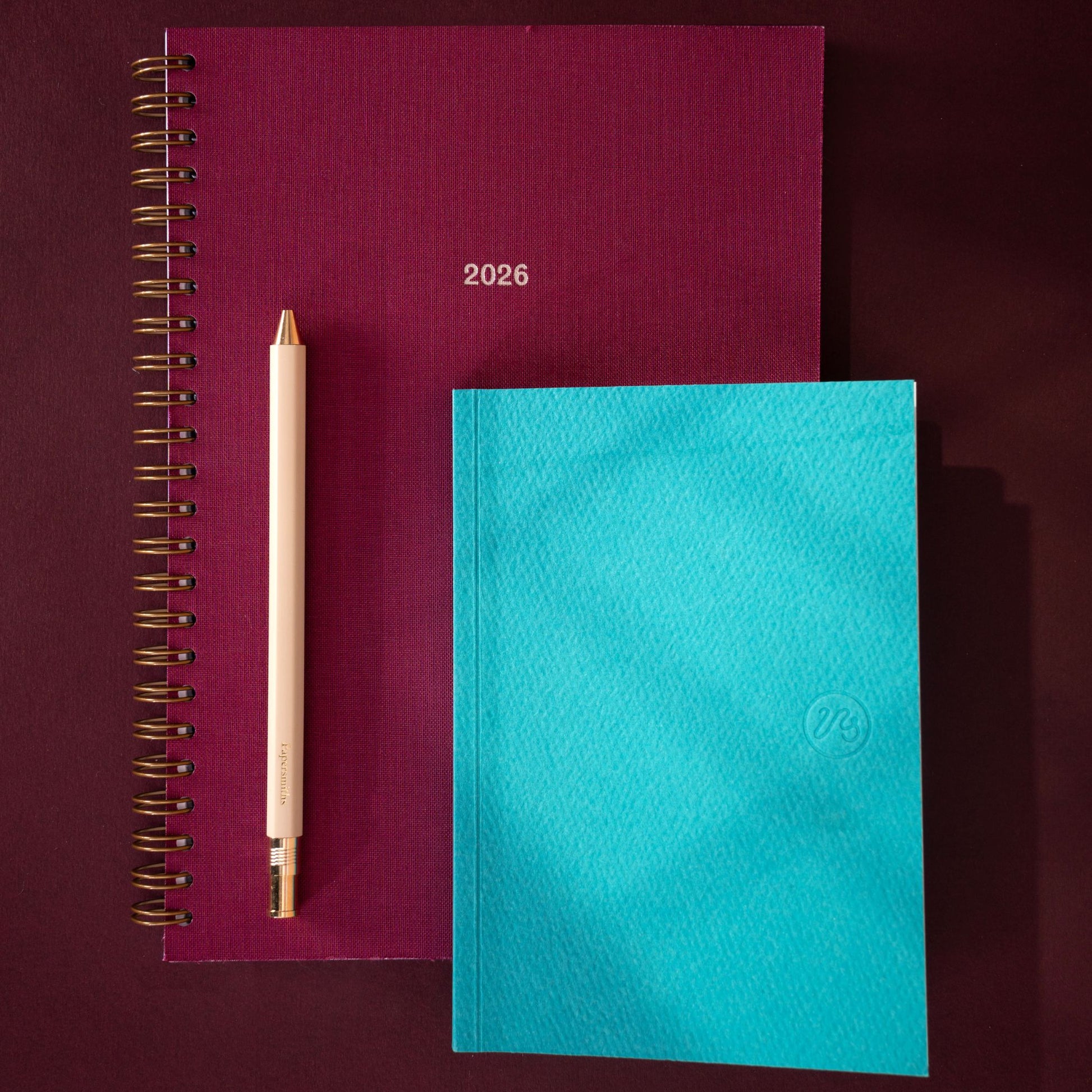 2026 Wirebound Weekly Diary - Mulberry Red
