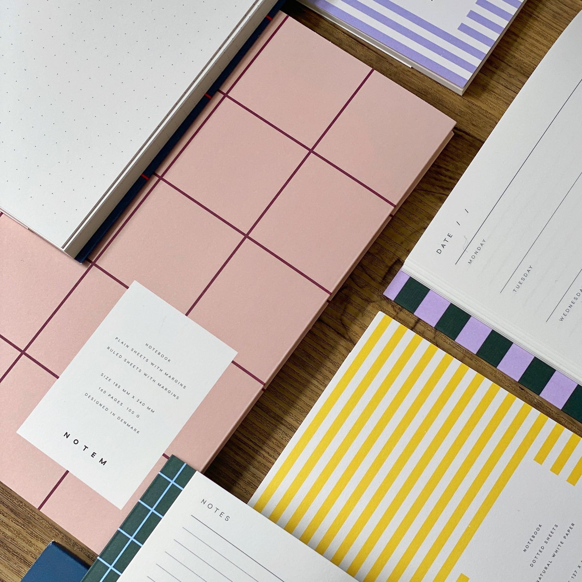 Uma Ruled Notebook - Large / Rose Pink