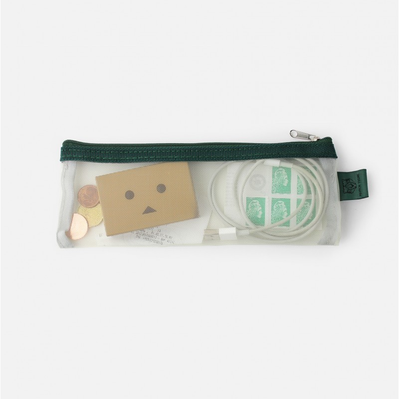 Mesh Pouch Pencil Case - Green & Yellow