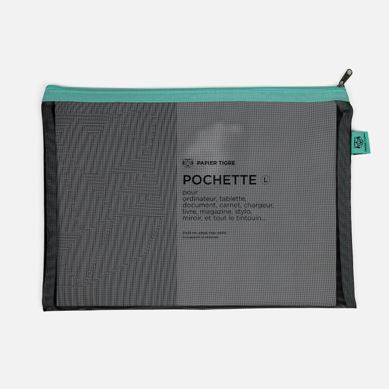 Mesh Pouch Pencil Case Large - Black