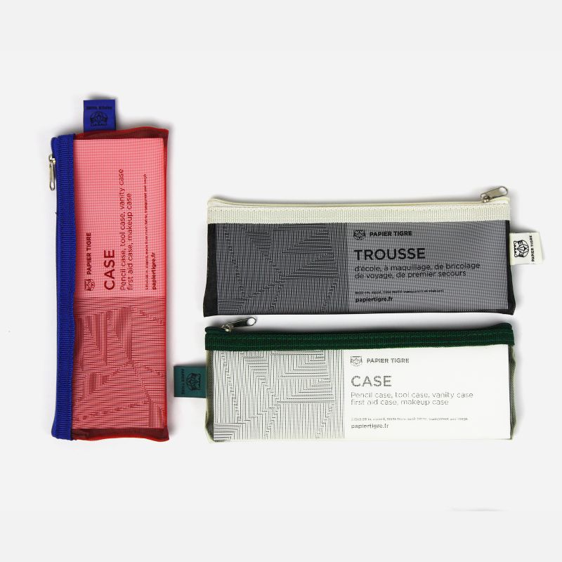 red yellow and green pencil cases