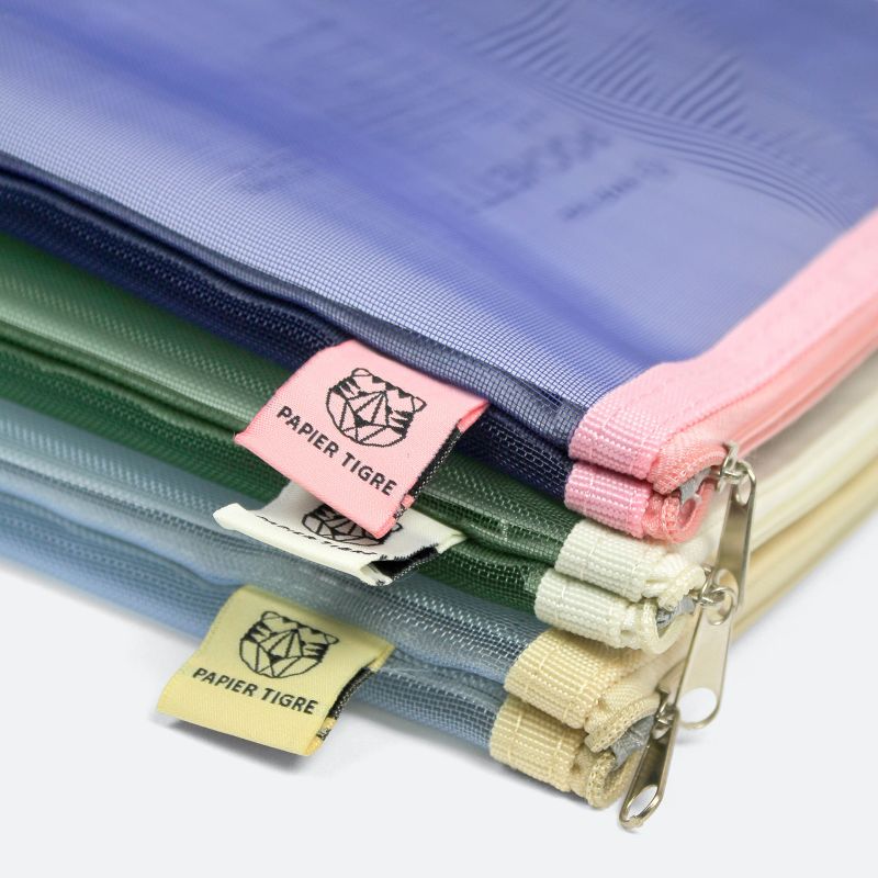 Mesh Pouch Pencil Case Medium - Yellow Blue