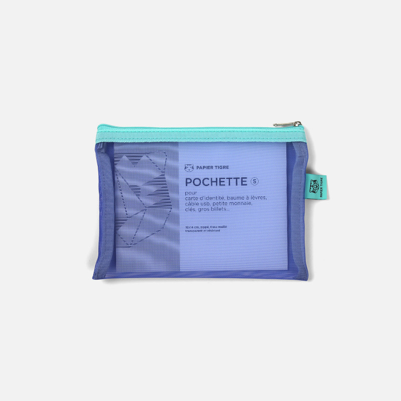 Mesh Pouch Pencil Case Small - Aqua