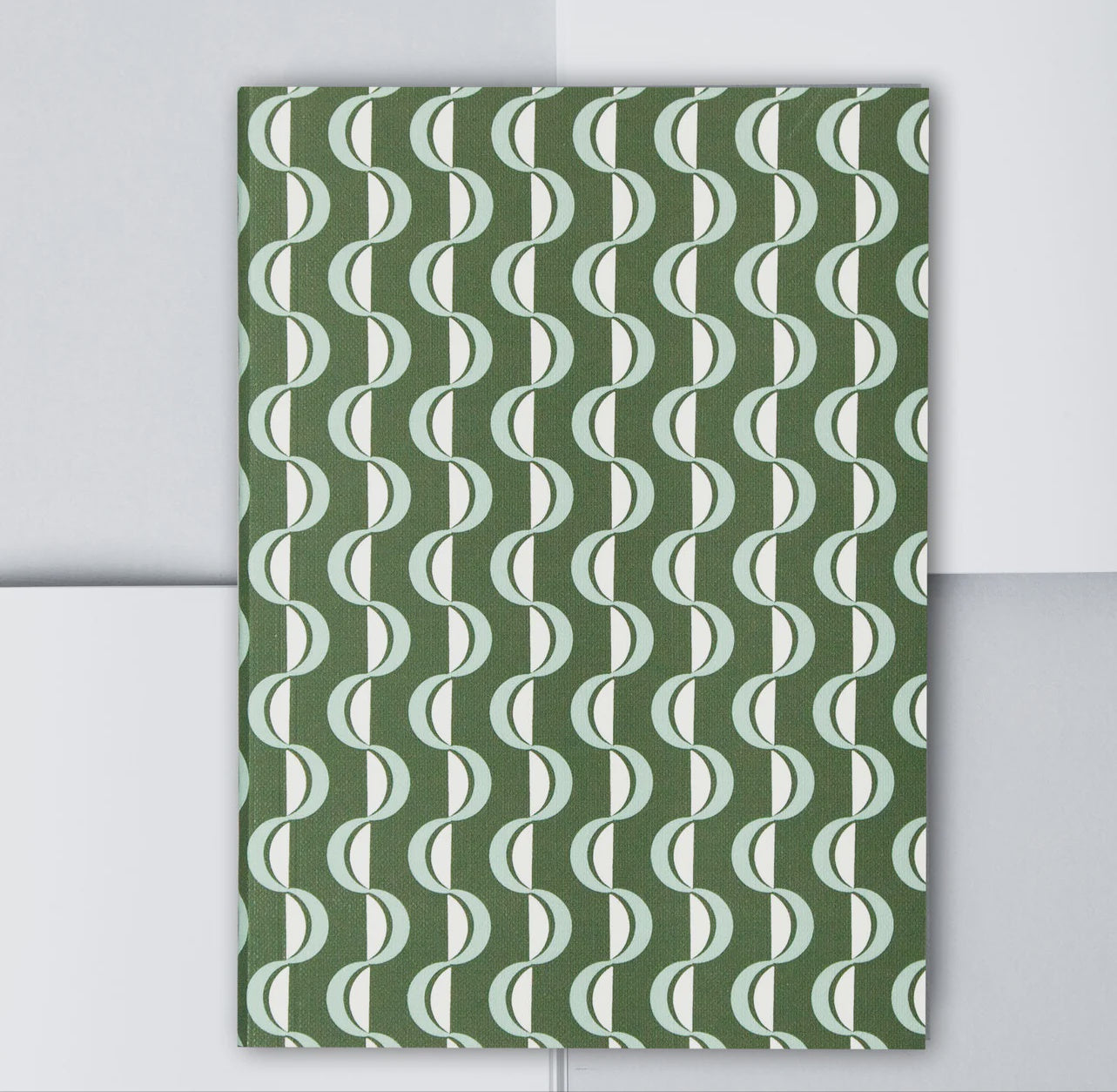 Medium Layflat Notebook - Wave Forest Green / Blue - Plain