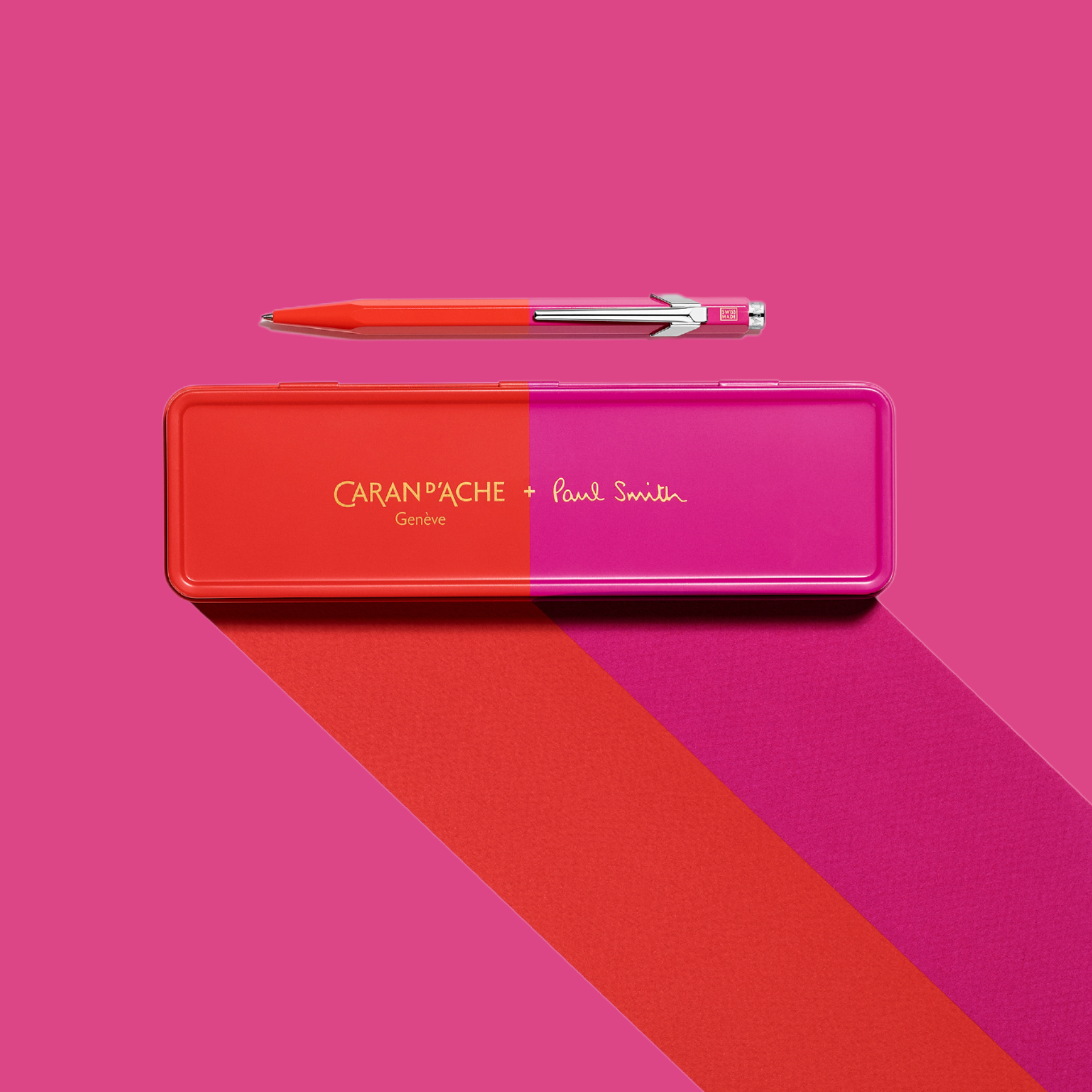 Paul Smith 849 Ballpoint - Warm Red & Melrose Pink