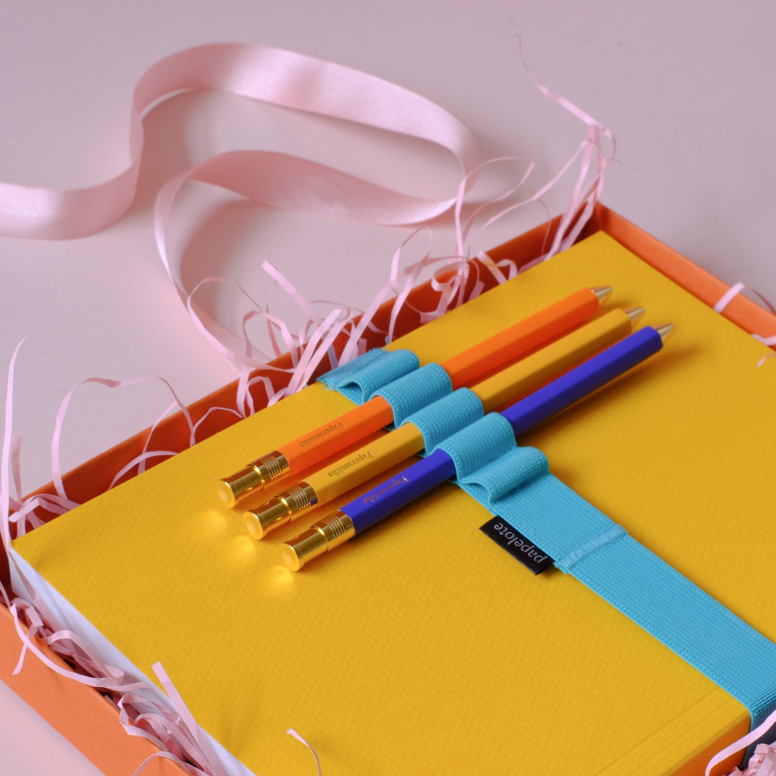Small Gift Box - Orange with pink ribbon