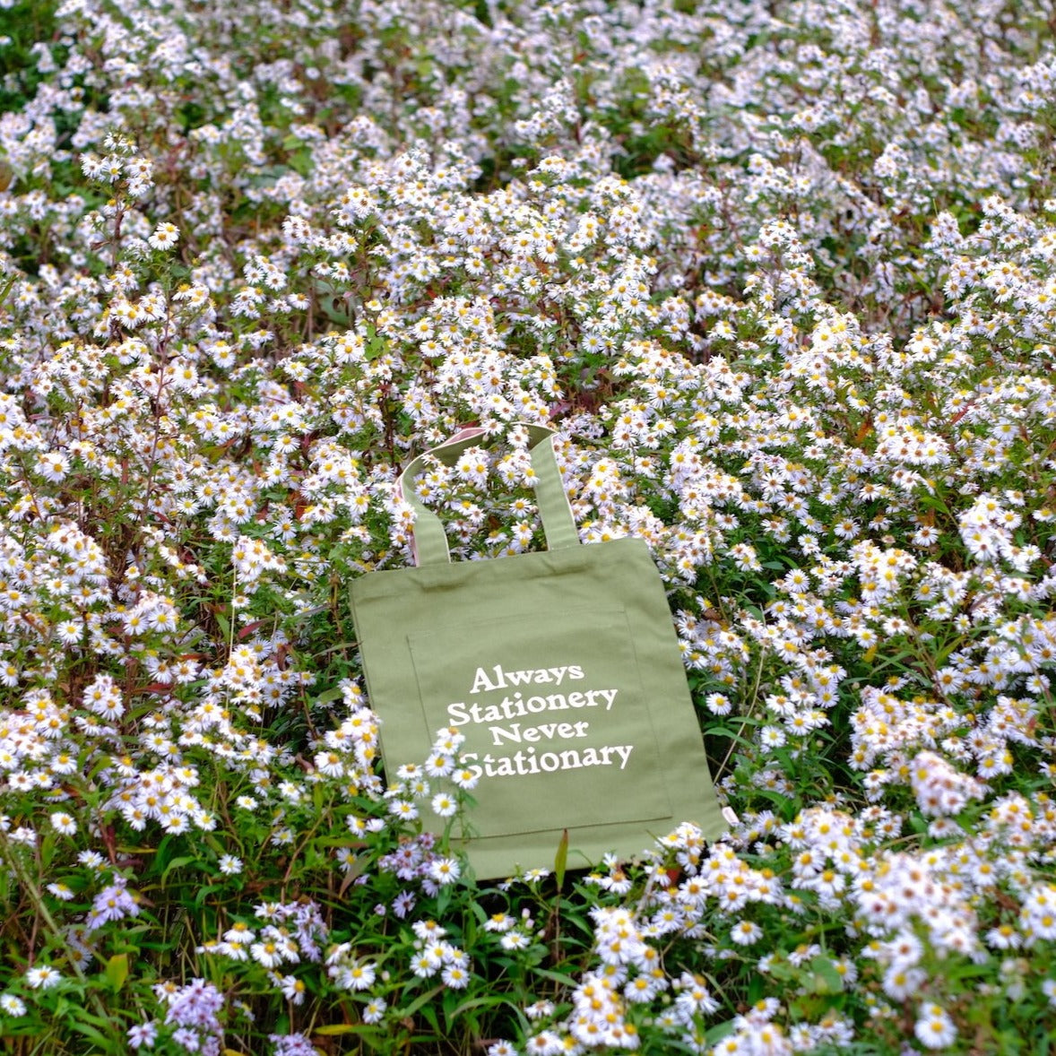 green tote bag