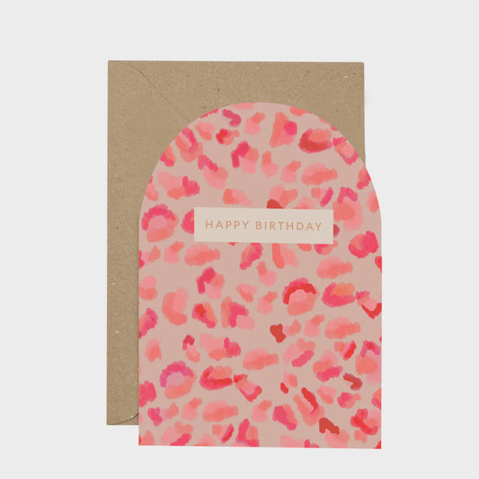 Happy Birthday Neon Leopard Card