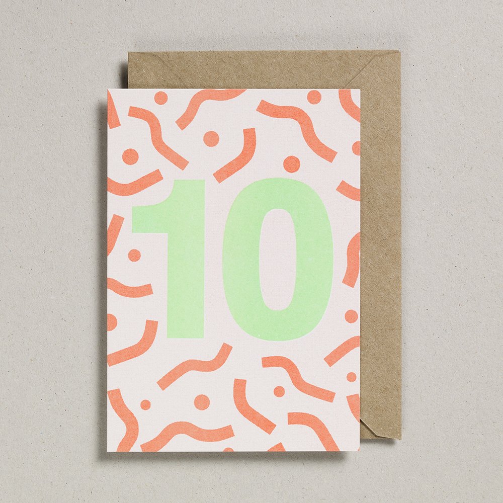 Fluorescent Risograph Age Card