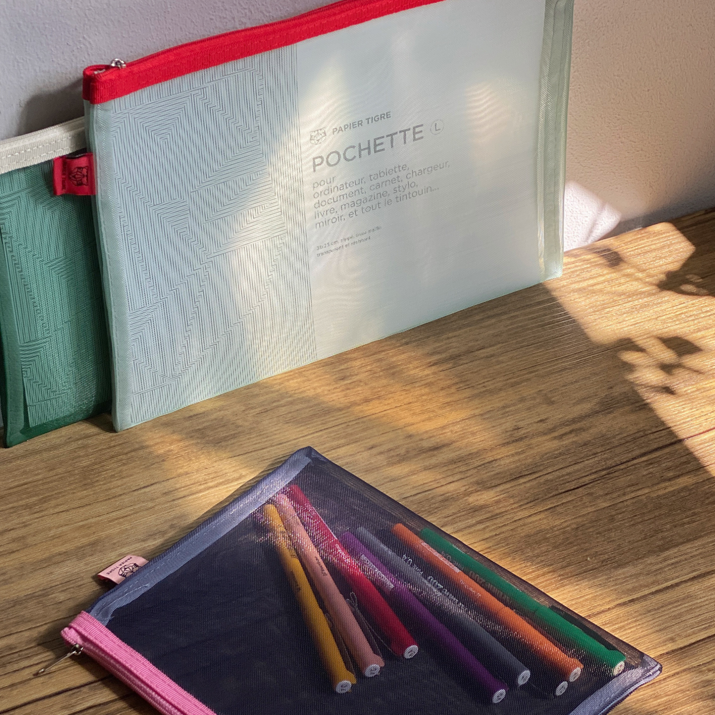 Mesh Pouch Black Pencil Case 