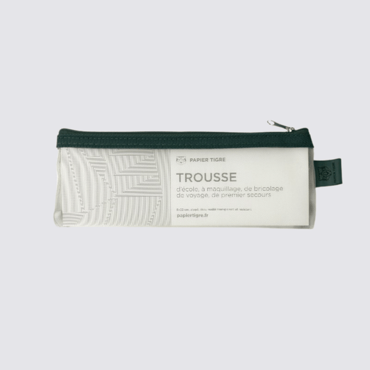 Mesh Pouch Pencil Case - Green & Yellow
